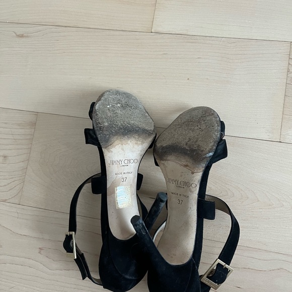 Jimmy Choo Lottie Sandal 100mm Black Suede - Picture 4 of 7